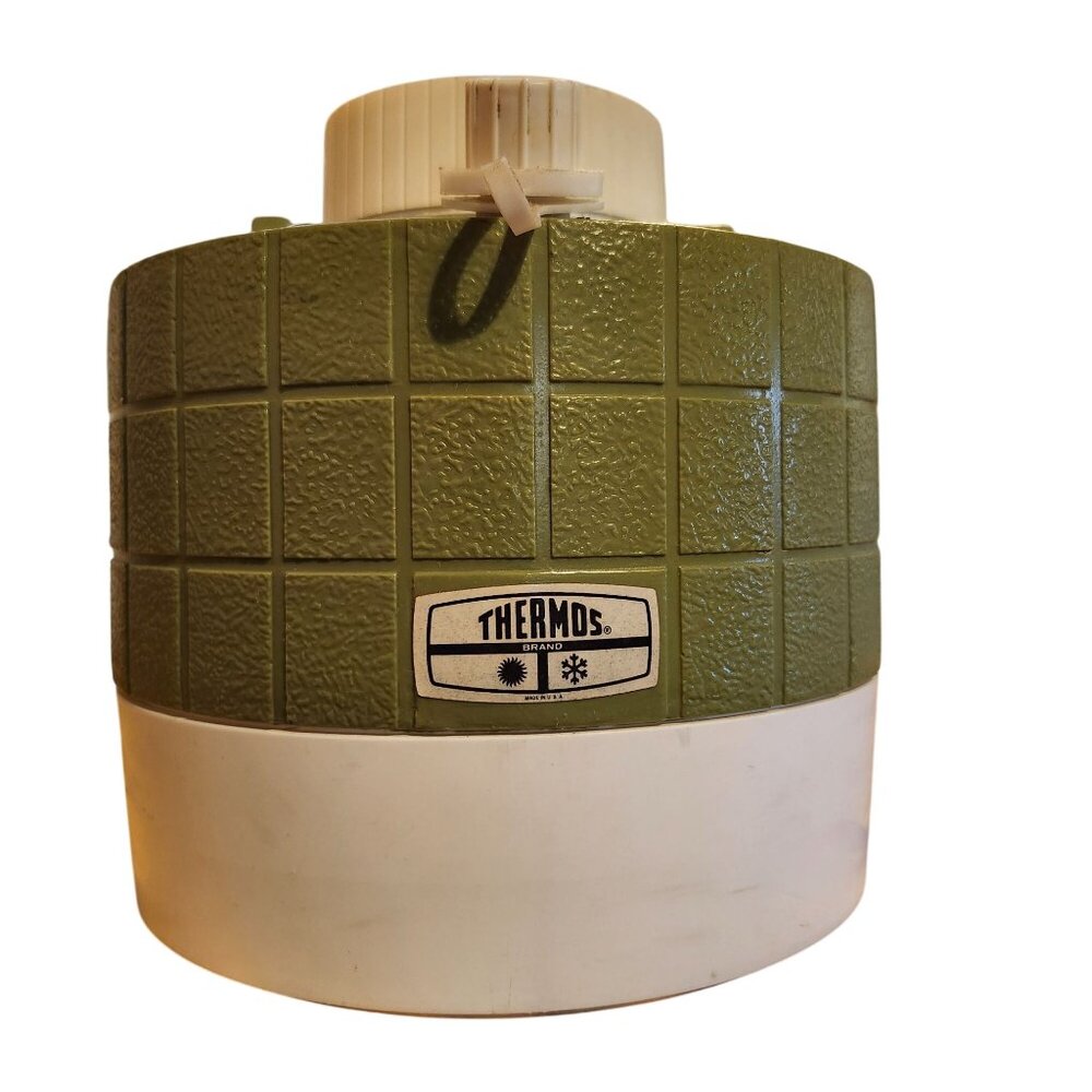 Thermos Olive Green and White Insulated Water Jug - Thermos Brand